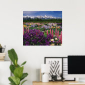 Iris und Lupine Garden und Teton Range, Poster (Heimbüro)