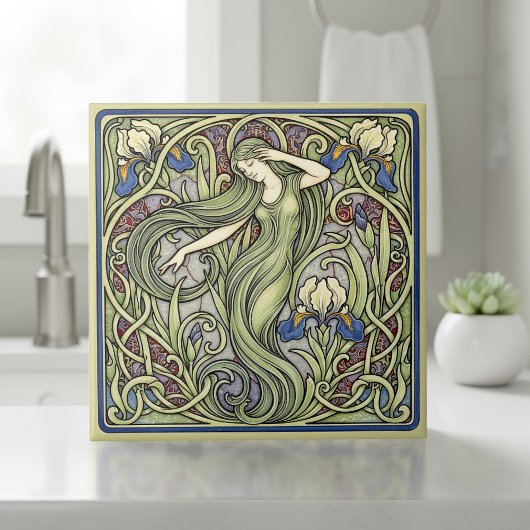 Iris und Muse Art Nouveau Pat#5 ID1193 Fliese