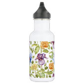 Iris und Rose Blumenmuster Edelstahlflasche (Rechts)