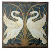 Iris und Rush Swans Walter Crane Swans Fliese (Vorderseite)