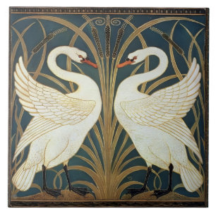 Iris und Rush Swans Walter Crane Swans Fliese