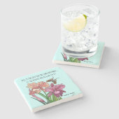 Iris und Schmetterling mit Vers von Psalm 118:24 Steinuntersetzer (Seitenansicht)