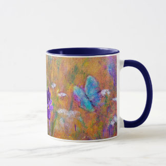 "Iris-und Schmetterlings-Garten" TASSE mit Blumen