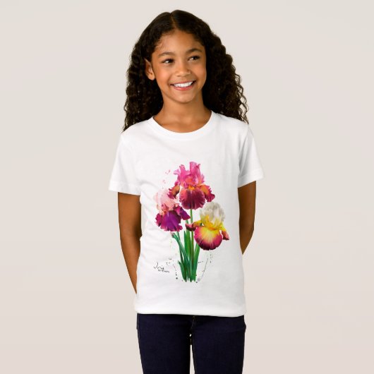 Iris und Splash von Aquarellfarben T-Shirt (Vorne ganz)