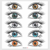 Iris und Wimpern Aufkleber (Blatt)