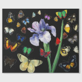 IRIS UNTER DEN FARBEN SCHÜTTERFLIESSEN Schwarze Bl Geschenkpapier (Flach)