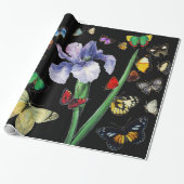 IRIS UNTER DEN FARBEN SCHÜTTERFLIESSEN Schwarze Bl Geschenkpapier (Ungerollt)