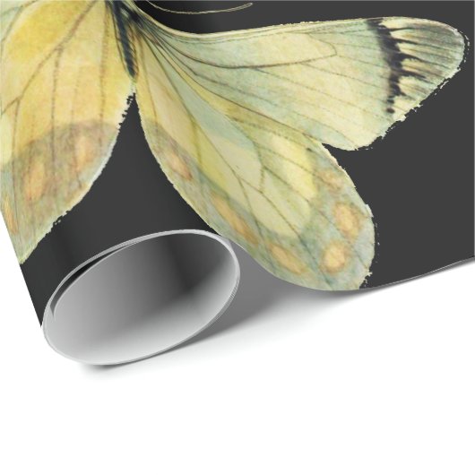 IRIS UNTER DEN FARBEN SCHÜTTERFLIESSEN Schwarze Bl Geschenkpapier (Rolleneckpunkt)