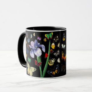 IRIS UNTER DEN FARBEN SCHÜTTERFLIESSEN Schwarze Bl Tasse