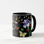 IRIS UNTER DEN FARBEN SCHÜTTERFLIESSEN Schwarze Bl Tasse (VorderseiteRechts)