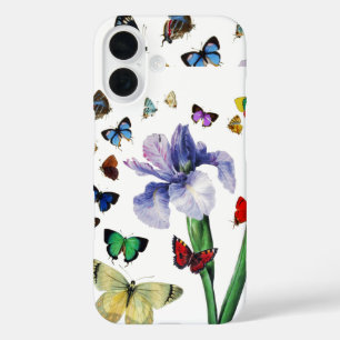 IRIS UNTER DEN FARBSCHÜTTERFLIESSEN Weiße Blüte iPhone 16 Hülle