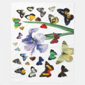 IRIS UNTER DEN FARBSCHÜTTERFLIESSEN Weiße Blüte Fleecedecke (Vorderseite)