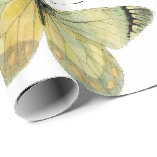 IRIS UNTER DEN FARBSCHÜTTERFLIESSEN Weiße Blüte Geschenkpapier (Rolleneckpunkt)