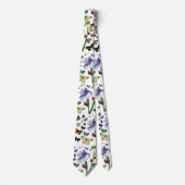 IRIS UNTER DEN FARBSCHÜTTERFLIESSEN Weiße Blüte Krawatte (Vorderseite)