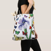 IRIS UNTER DEN FARBSCHÜTTERFLIESSEN Weiße Blüte Tasche (Von Nahem)