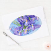 Iris Vase Blume Malaufkleber Ovaler Aufkleber (Umschlag)