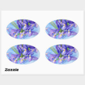 Iris Vase Blume Malaufkleber Ovaler Aufkleber (Blatt)