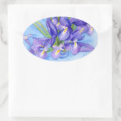 Iris Vase Blume Malaufkleber Ovaler Aufkleber (Tasche)