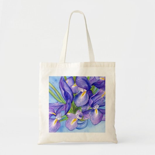 Iris Vase Blume Malen Tote Beutel Tragetasche (Vorne)