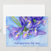 Iris Vase Blume Malerei Einladung (Vorne/Hinten)