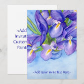 Iris Vase Blume Malerei Einladung (Vorne/Hinten)