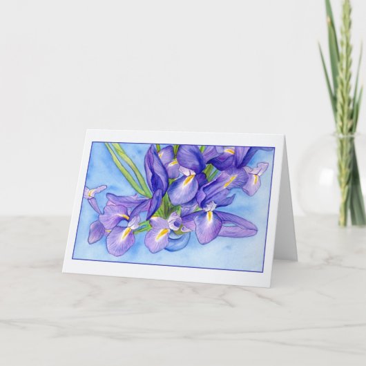 Iris Vase Grußkarte Karte (Vorderseite)