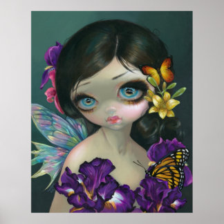 Iris Verzauberung ART PRINT Blume Feenfeder Poster