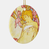 Iris-Verzierung Alphonse Mucha Keramikornament (Rechts)