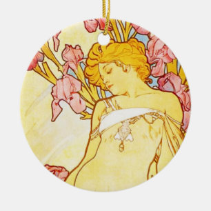 Iris-Verzierung Alphonse Mucha Keramikornament