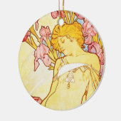 Iris-Verzierung Alphonse Mucha Keramikornament (Links)