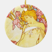 Iris-Verzierung Alphonse Mucha Keramikornament (Hinten)