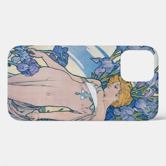 Iris (vier Blume), Alphonse Mucha Case-Mate iPhone Hülle (Rückseite (Horizontal))
