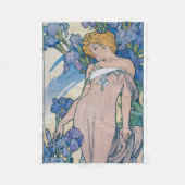 Iris (vier Blume), Alphonse Mucha Fleecedecke (Vorderseite)