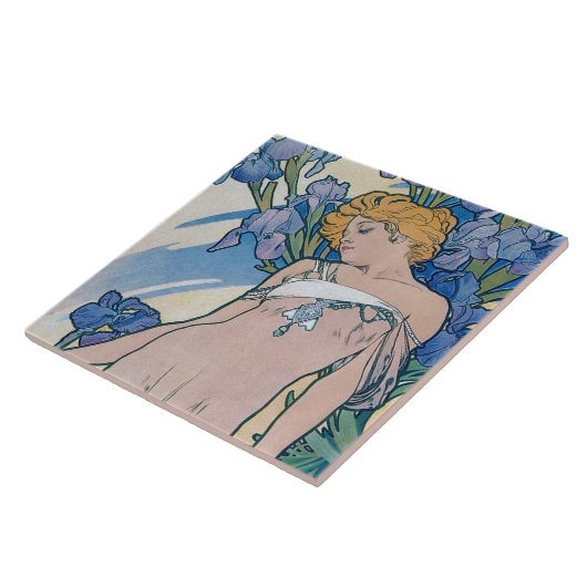 Iris (vier Blume), Alphonse Mucha Fliese (Seite)