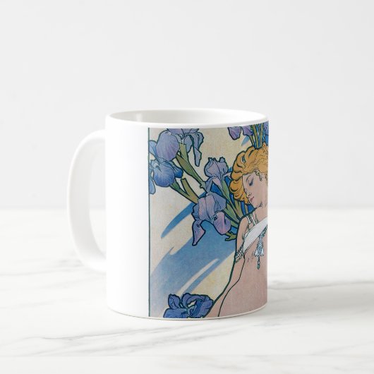 Iris (vier Blume), Alphonse Mucha Kaffeetasse (Vorderseite Links)