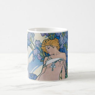 Iris (vier Blume), Alphonse Mucha Kaffeetasse