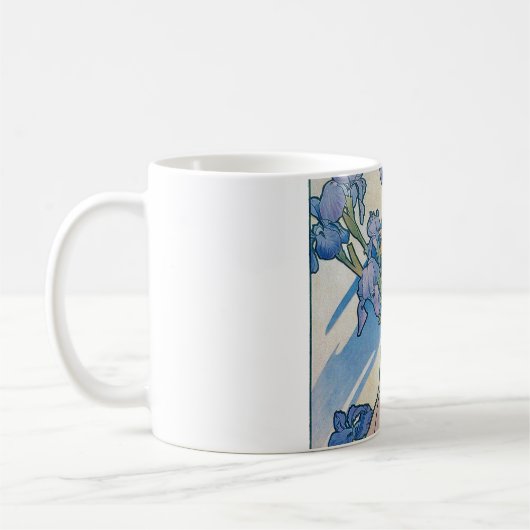 Iris (vier Blume), Alphonse Mucha Kaffeetasse (Links)