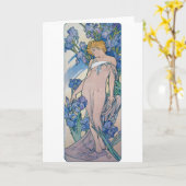 Iris (vier Blume), Alphonse Mucha Karte (Gelbe Blume)