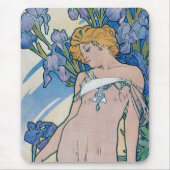 Iris (vier Blume), Alphonse Mucha Mousepad (Vorne)