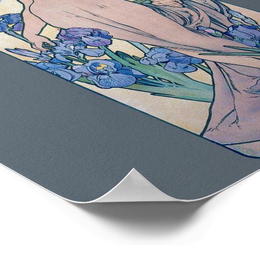 Iris (vier Blume), Alphonse Mucha Poster (Ecke)