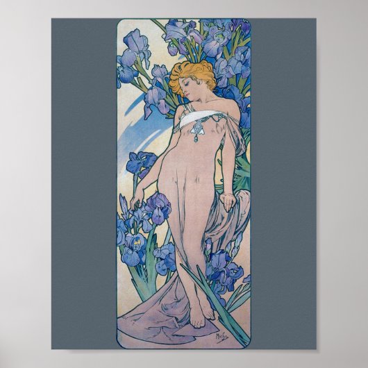 Iris (vier Blume), Alphonse Mucha Poster (Vorne)