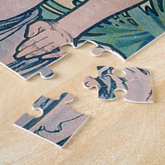 Iris (vier Blume), Alphonse Mucha Puzzle (Seite)