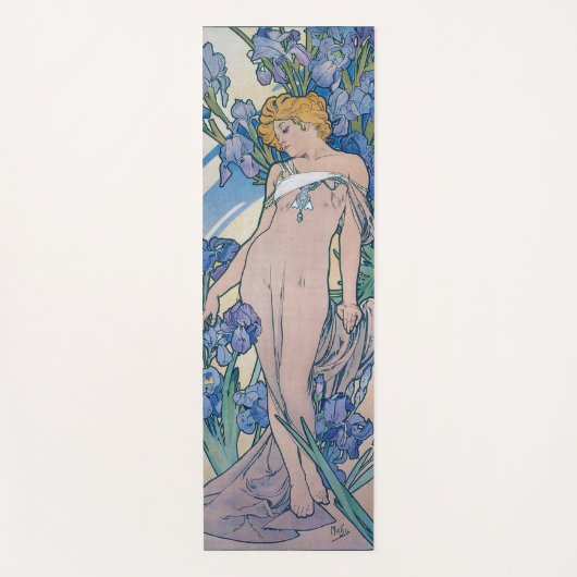 Iris (vier Blume), Alphonse Mucha Yogamatte (Vorderseite)