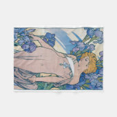 Iris (Vier Blumen), Alphonse Mucha Fleecedecke (Vorderseite (Horizontal))