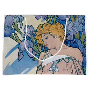 Iris (Vier Blumen), Alphonse Mucha Große Geschenktüte