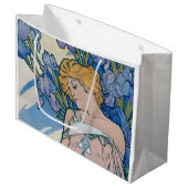 Iris (Vier Blumen), Alphonse Mucha Große Geschenktüte (Vorderseite Schrägansicht)