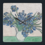 Iris Vincent van Goghs |, 1890 Quadratische Wanduhr<br><div class="desc">Iris,  1890 durch Vincent van Gogh � Bridgeman Bilder</div>