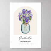 Iris Violett Geburtsmonatsblumenposter Poster (Vorne)
