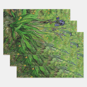 Iris von Vincent van Gogh, Vintage Gartenblumen Geschenkpapier Set