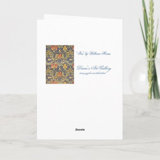 "Iris" von William Morris Karte (Rückseite)